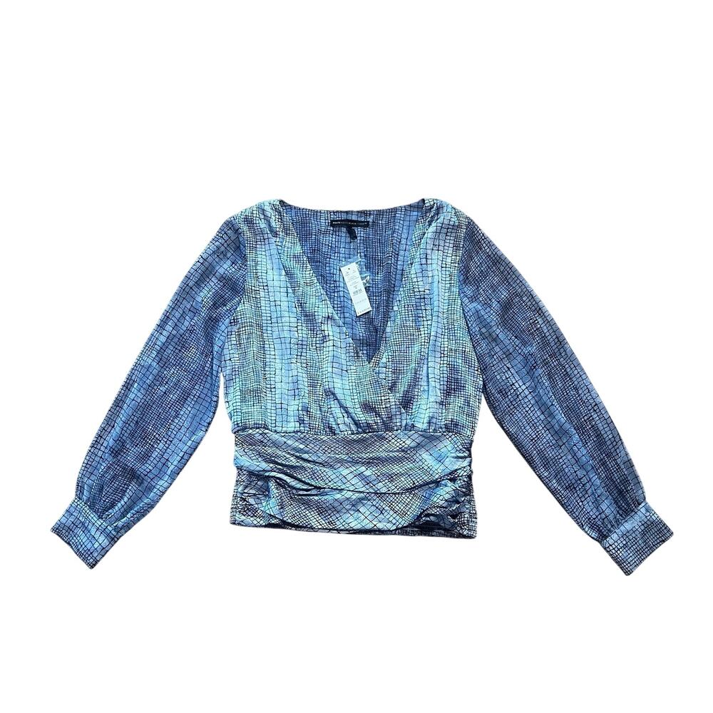 NWT White House Black Market Snake Print Surplice Top M